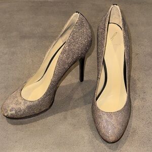 Brian Atwood Shimmering Brown Leopard Print Platform Heels